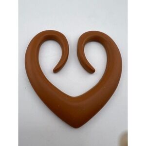 Vintage Maroon Resin Open Heart Scarf Ring Holder Clip 90s 80s